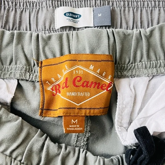 2 Pairs of Joggers Old Navy Gray and Red Camel Green Drawstring Mens Size Medium - Picture 5 of 9